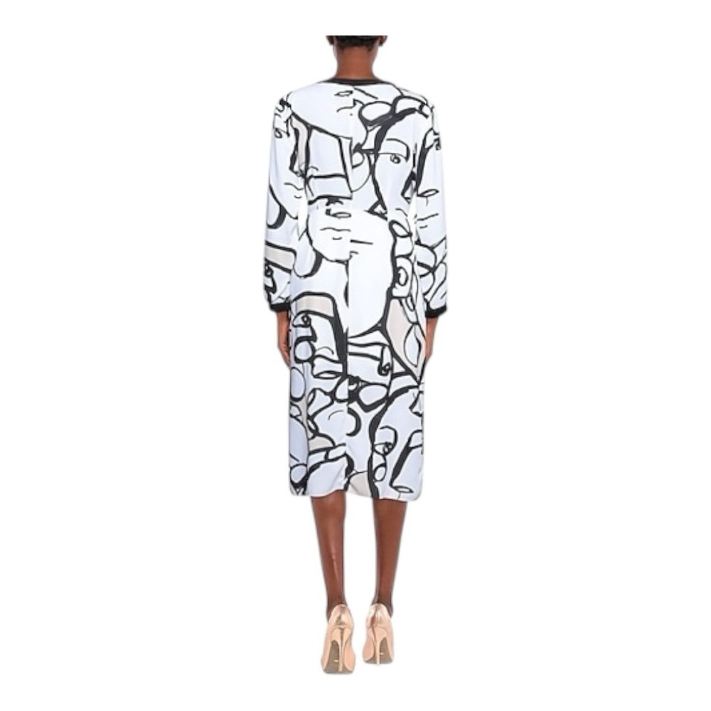 X Armani Exchange Women's Midi Patterened Dress, Black & White - Picture 3 of 5